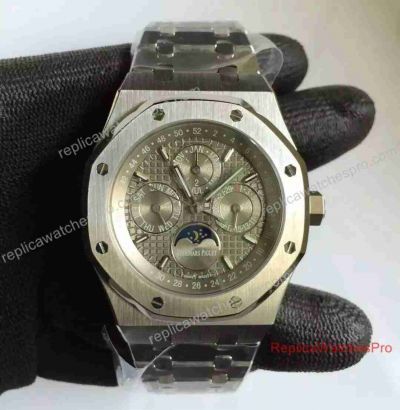 Audemars Piguet Royal Oak Replica Perpetual Calendar Watch SS Grey